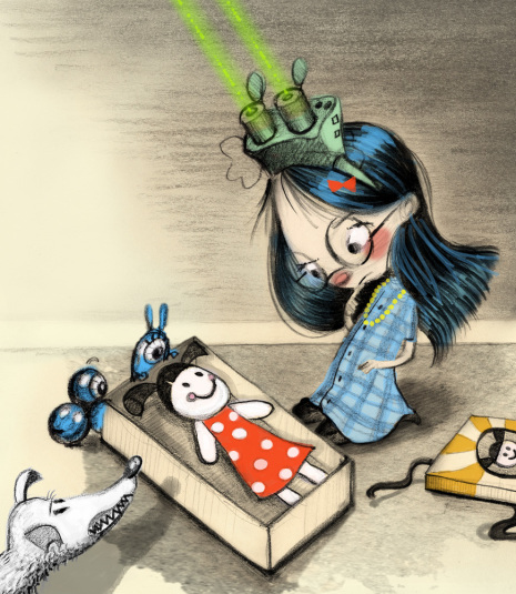 Image from "Dollie 1.0," a picture book dummy by Shanda McCloskey.