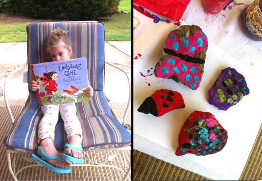 A Picture Book & A Project: Ladybug Girl and the Bug Squad (by David Soman and Jacky Davis) and painting rocks like bugs!