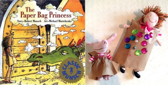 A Picture Book & A Project: "The Paper Bag Princess" written by Robert Munsch and illustrated by Michael Martchenko and paper bag fashion design!  